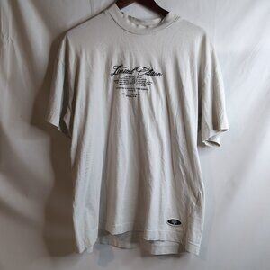 boohooMAN Men's Beige T-Shirt Limited Edition Embroidered/Graphic Print, Size M